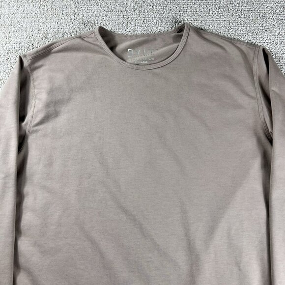 BYLT Premium Basics Drop Cut Long Sleeve Shirt Beige Men’s Size Medium - Picture 2 of 8